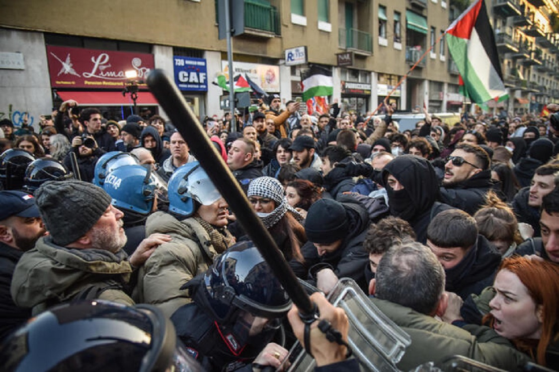 MilanoPost disordini Milano corteo pro Palestina