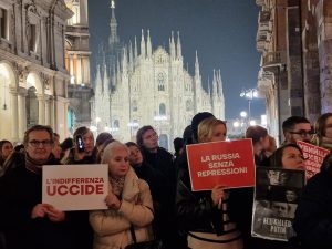 Manifestazione per Navalny via Mercanti