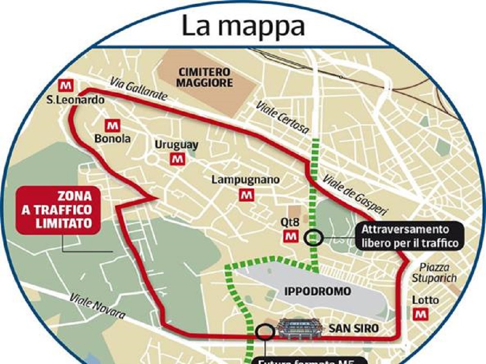 area stadio vietata alle auto